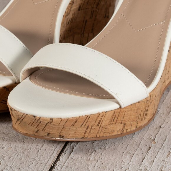 CHARLES by CHARLES DAVID Lindy Color White Cork Wedge Sandal Size 7 M - Picture 10 of 12